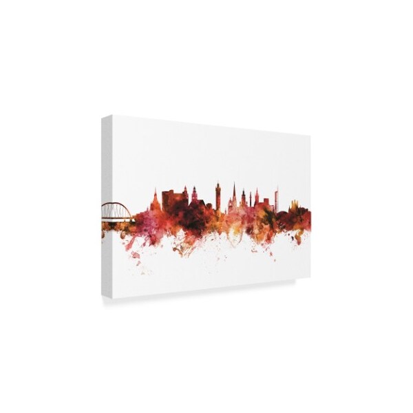 Michael Tompsett 'Glasgow Scotland Skyline Red Ii' Canvas Art,16x24